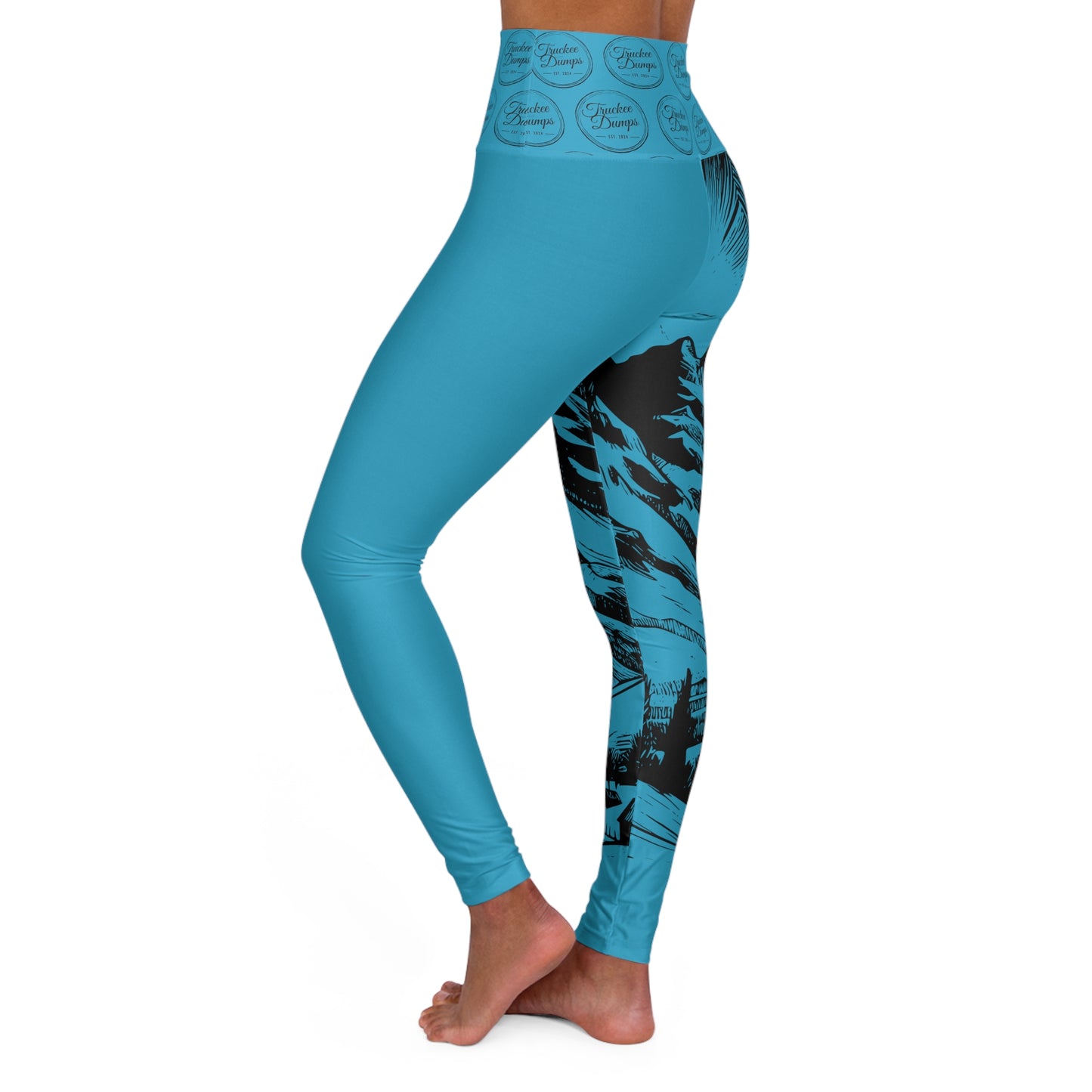 Truckee Dumps High Waisted Yoga Leggings (single Leg Art)