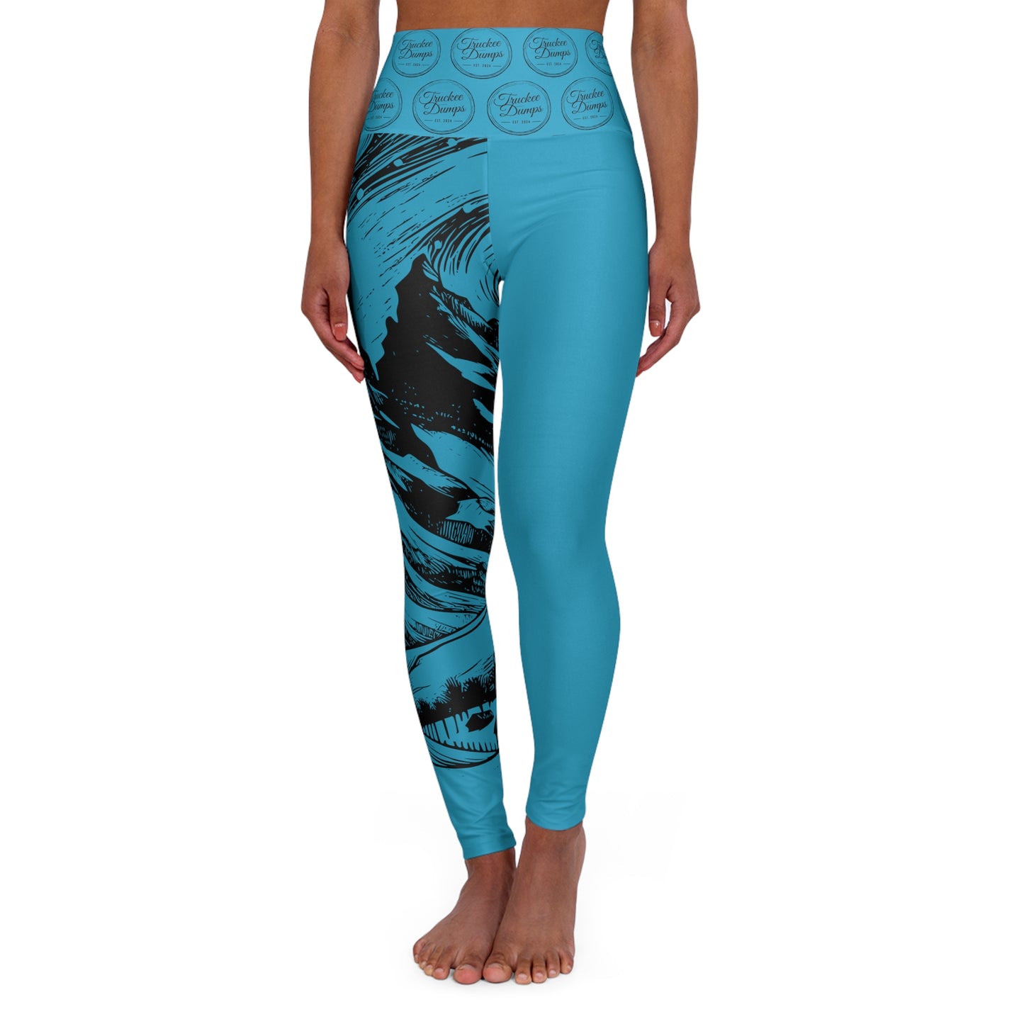 Truckee Dumps High Waisted Yoga Leggings (single Leg Art)